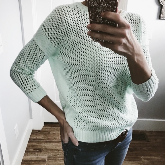J Crew Factory Mint Open Knit Beach 